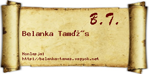 Belanka Tamás névjegykártya